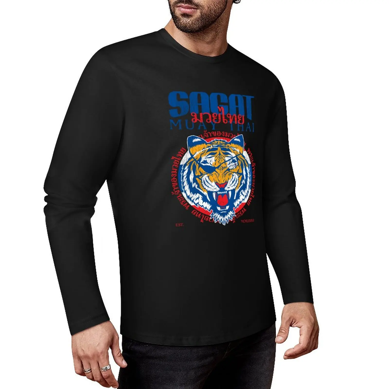 

Sagat God of Muay Thai Gym Tiger Длинная футболка пустые футболки для мальчиков рубашка с животным принтом мужские футболки повседневные стильные