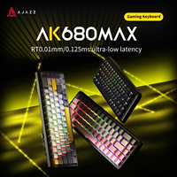 AJAZZ AK680 MAX Wireless Keyboard Mechanical Keyboard Magnetic Rice Shaft Hifi Edition 8+8k Triple Mode Connection RGB Lights DI