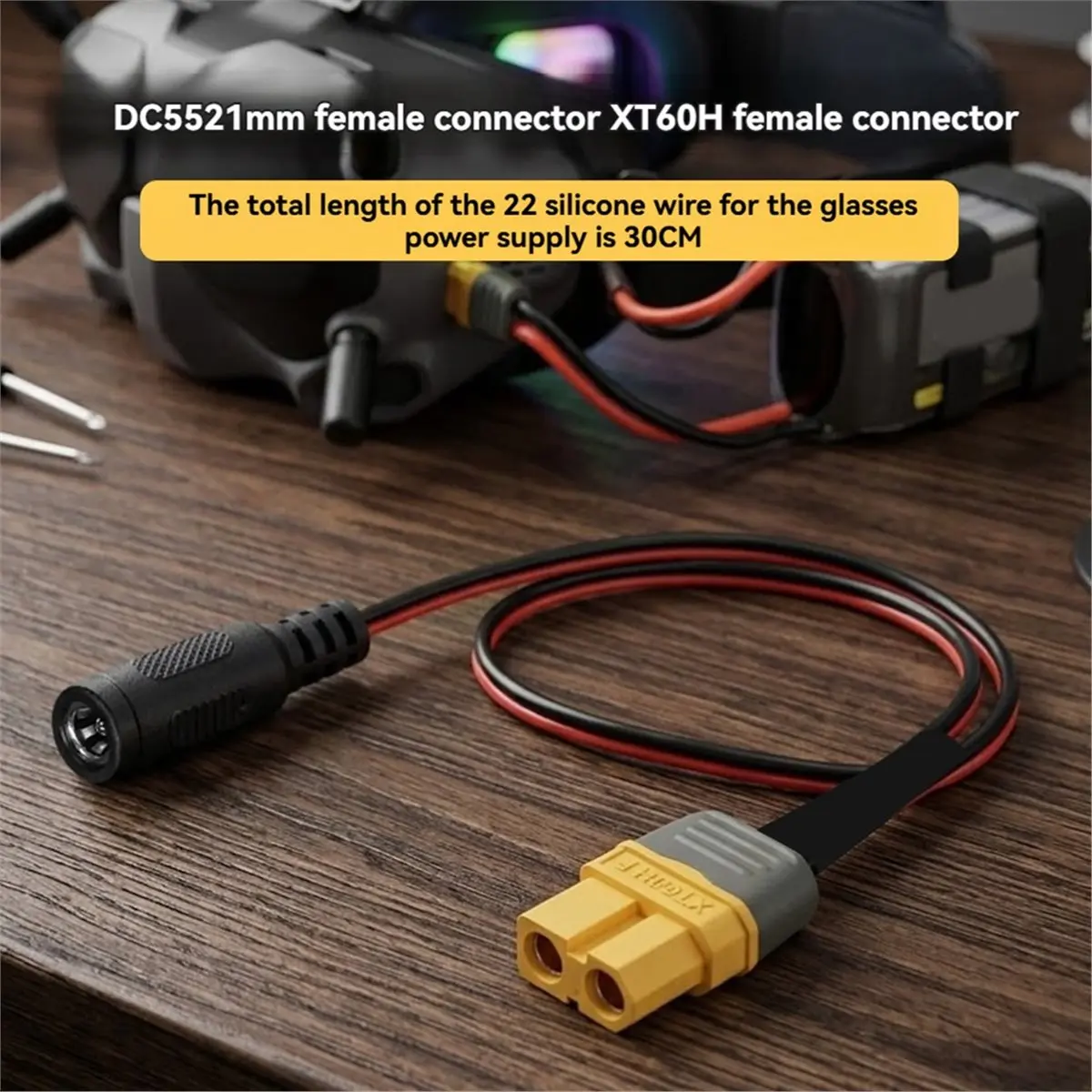 Video Goggles Battery Powered Cable Charger Cable Battery Charging Cable Adapter DC to XT60H Cable for