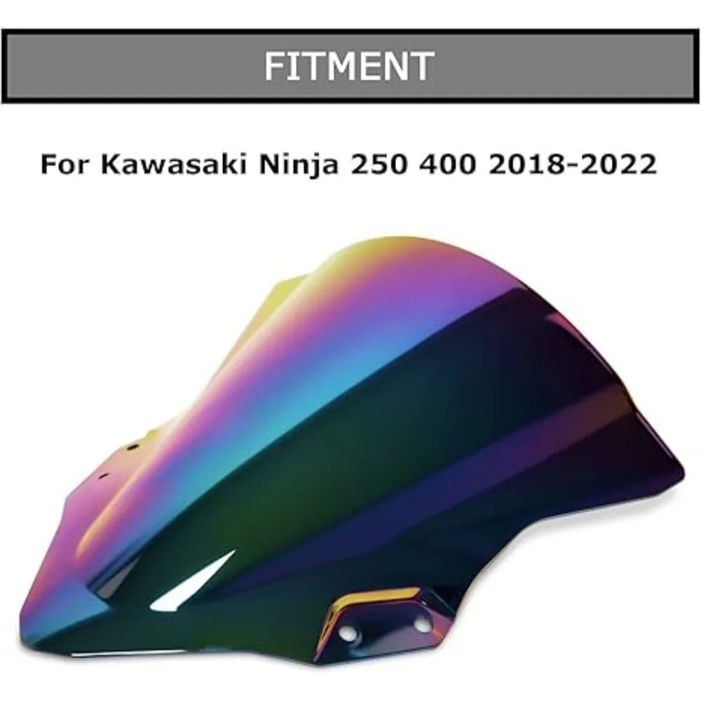 Motorcycle Windscreen Windshield Fairing Double Bubble Windshield Accessories for Kawasaki Ninja 250 400 EX400 2018-2023