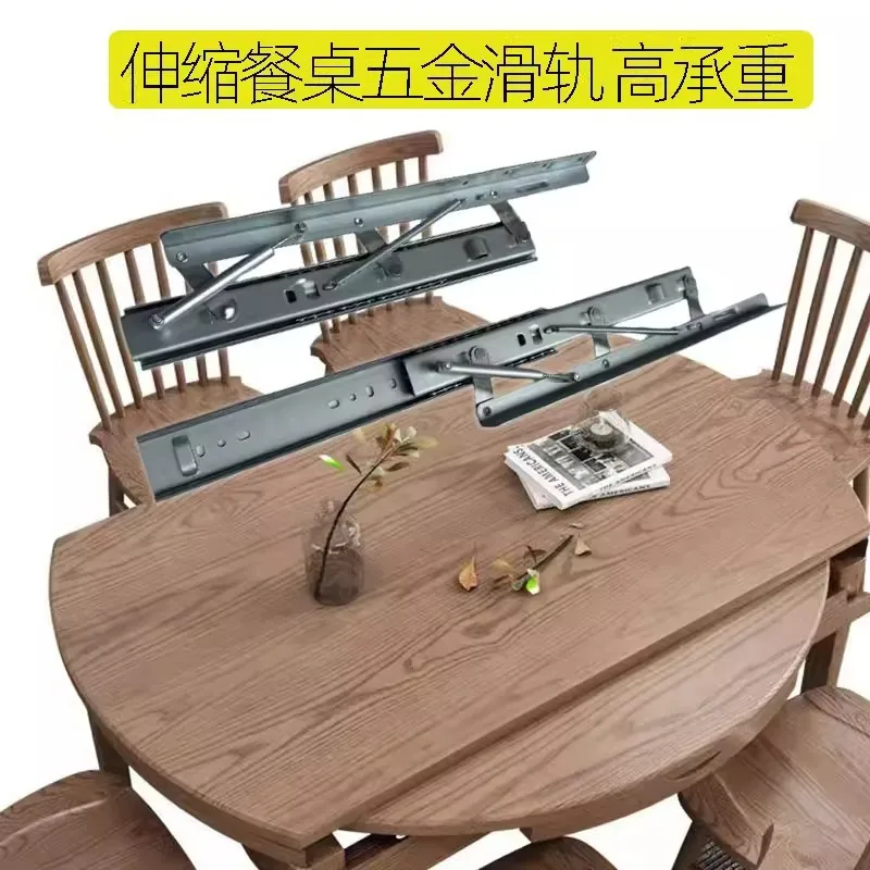 Telescopic Dining Table Extension Slides In Cold Rolled Steel Or Mm Folding Rails Square To Round Tabletop Conversion Furniture