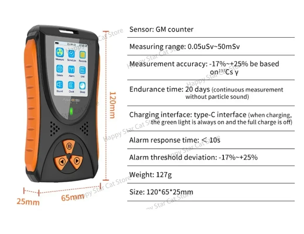 Brand New Original counter Nuclear Radiation Detector X-ray Beta Gamma Detector Geiger Counter Dosimeter Lithium battery