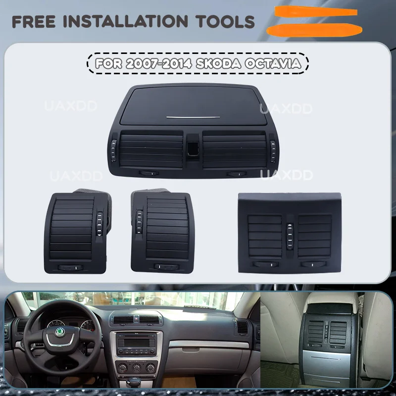 For 2007-2014 Skoda Octavia air vent Car Conditioning Interior AC Accessories A/C Grille Dashboard Panel Outlet frame Kit Center