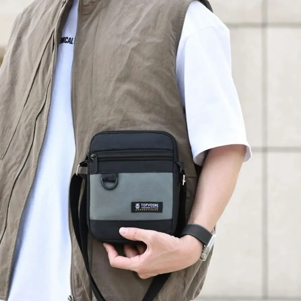 Fashion Oxford Cloth Men Shoulder Bag Waterproof Large Capacity Messenger Bag Casual Portable Crossbody Bag Outdoor
