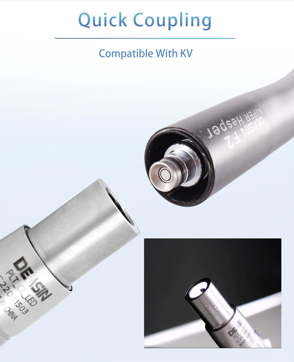 DEASIN Dental Fiber Optic High Speed Handpiece Torque Head Ceramic Bearing Fit NSK Coupler