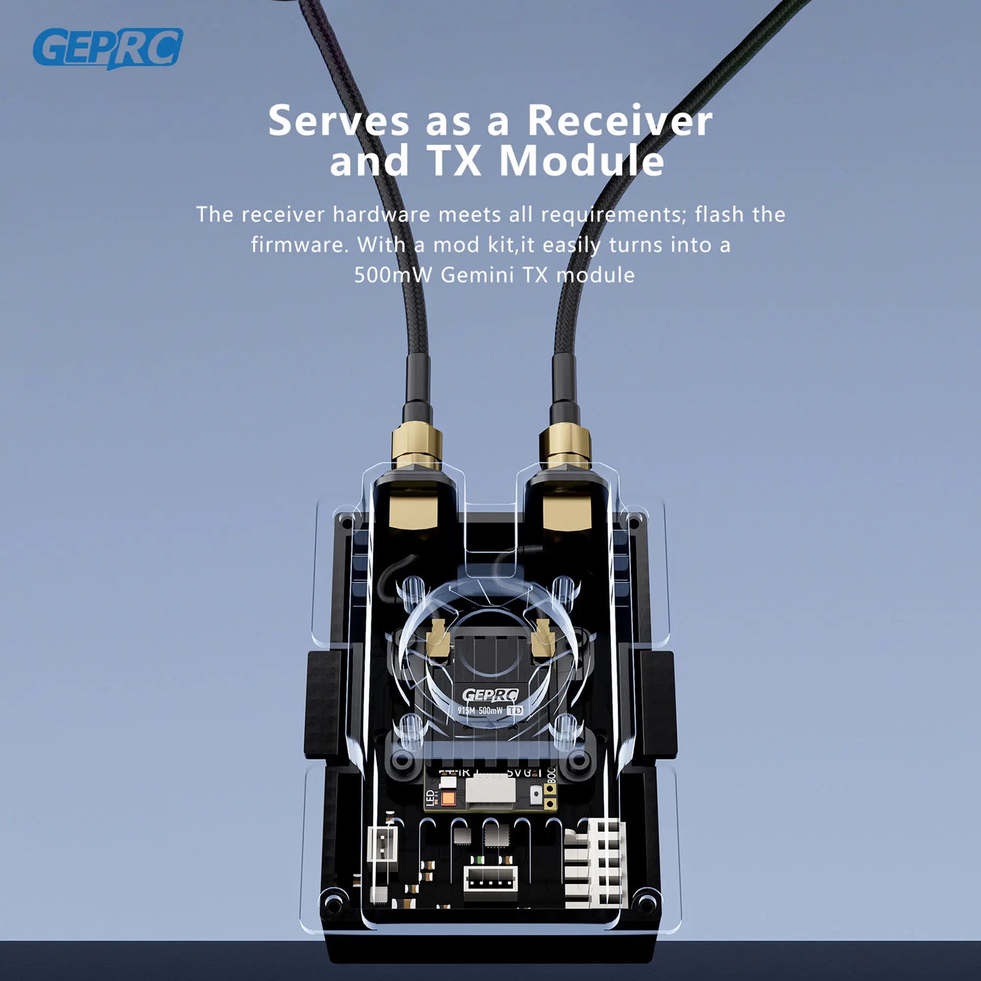 GEPRC ELRS DUAL 915M PA500 receptor de diversidad Chip PA de alta potencia 500mW WIFI DIY FPV Quadcopter piezas de Dron de estilo libre de largo alcance
