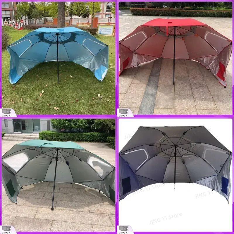 2.4M Portable Beach Tent Umbrella Multi Functional Camping Canopy Fishing Sun Shade Parasol Outdoor Recreation Equipment
