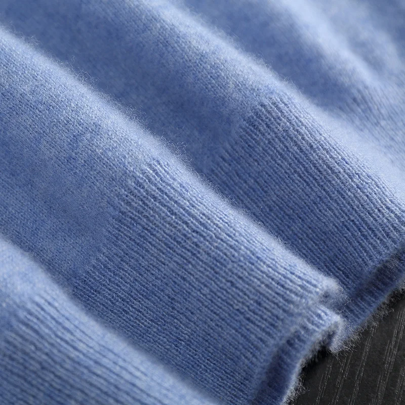 Męski sweter z czystego kaszmiru z kołnierzykiem POLO Jesienno-zimowy sweter z klapami Biznesowa bluzka luksusowa Luźna ciepła koszula