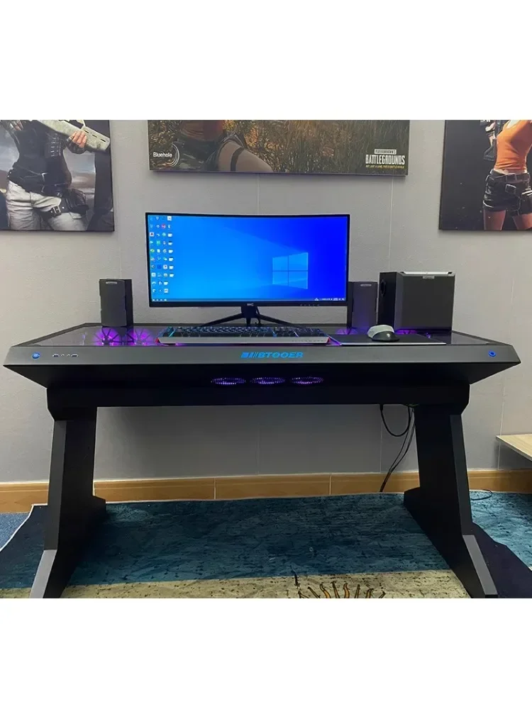 Computer Case Integrated High-End Cool Special-Shaped Game Tables Built-in Fully Transparent Large Case Computer Desk