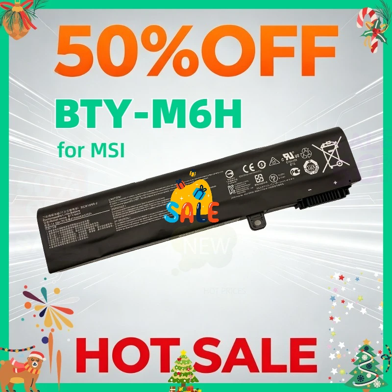 BTY-M6H Laptop Battery for MSI GE62 GP62 GL62 GE72 GL72 GP72 GP72VR GP62VR PE70 PE60 MS-16J2 16J3 1792 1795 Replacement Battery