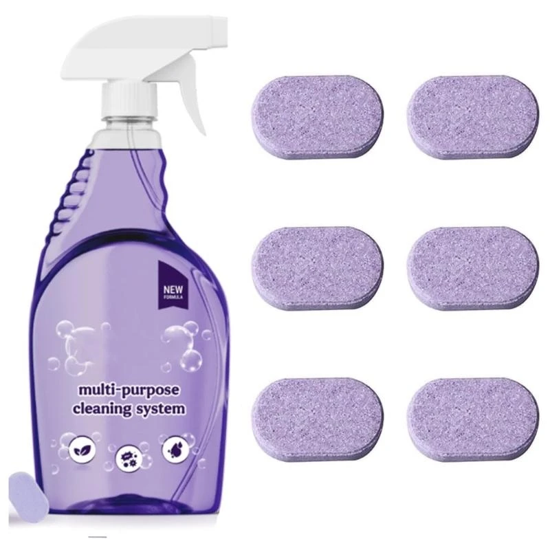 Kitchen Cleaner Sprays Bottle Includes 6 Cleaning Tablets Removes Hard Greases Safe For Family Pet Surfaces B95B