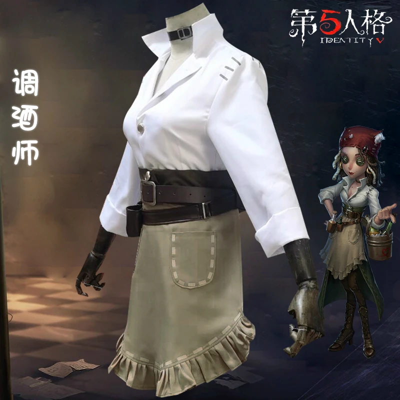 Hot Game Identity V Cosplay Demi Bourbon Barmaid Cosplay Costume Skin Women Girls Halloween Party Carnival Costumes Bartender