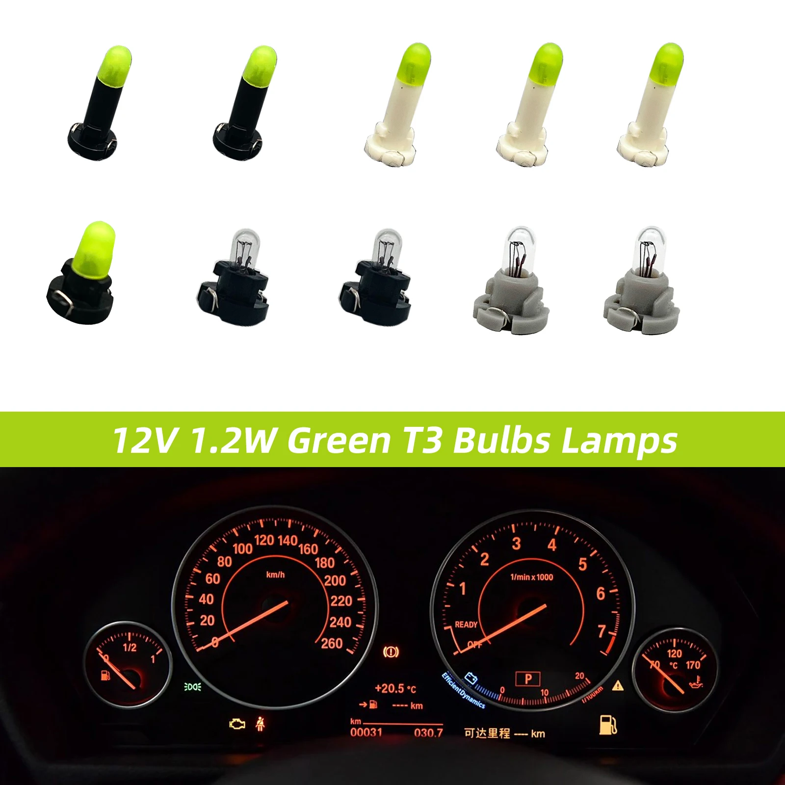 10 قطعة T3 سيارة لمبات مصابيح مجموعة 12 فولت 1.2 واط خطأ مجاني لأودي VW لوحة القيادة أداة العنقودية اكسسوارات السيارات
