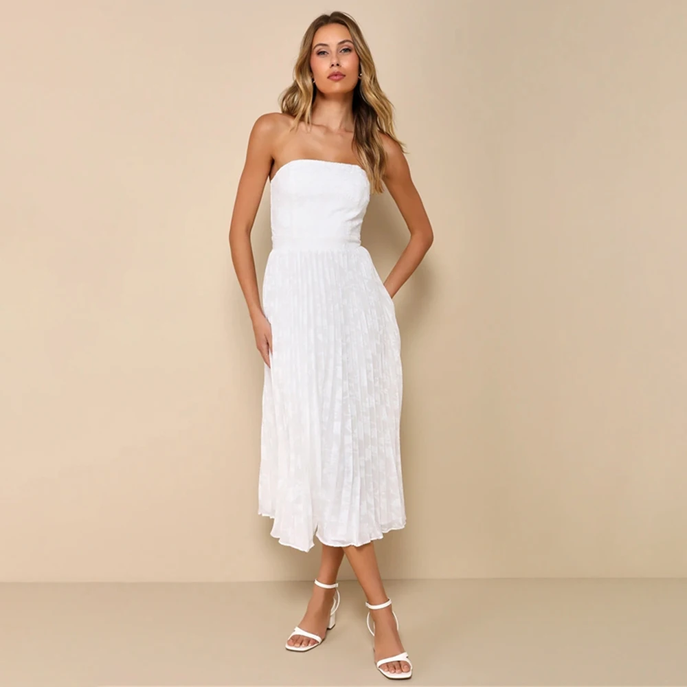 

Women's Formal Evening Gowns Elegant Strapless Pleated Evening Dress Party Prom Gowns Formal Occasion Gowns Luxury Evening Dress