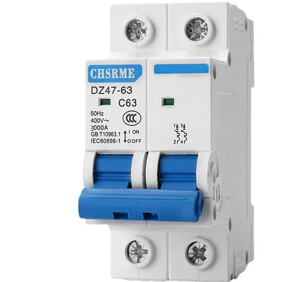 TOMZN 2P AC MCB TOB1-63 C Type 230/400V~ 50Hz/60Hz Mini Circuit Breaker 6A 10A 16A 20A 25A 32A 40A 50A 63A