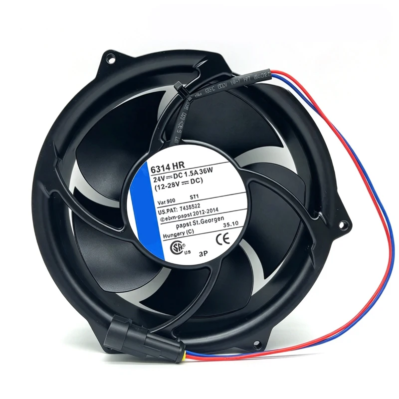 6314HR-900 6314HU 36W, 17CM 24V Inverter Cooling Fan, Original Imported Replacement Fan for ABB Frequency Converter