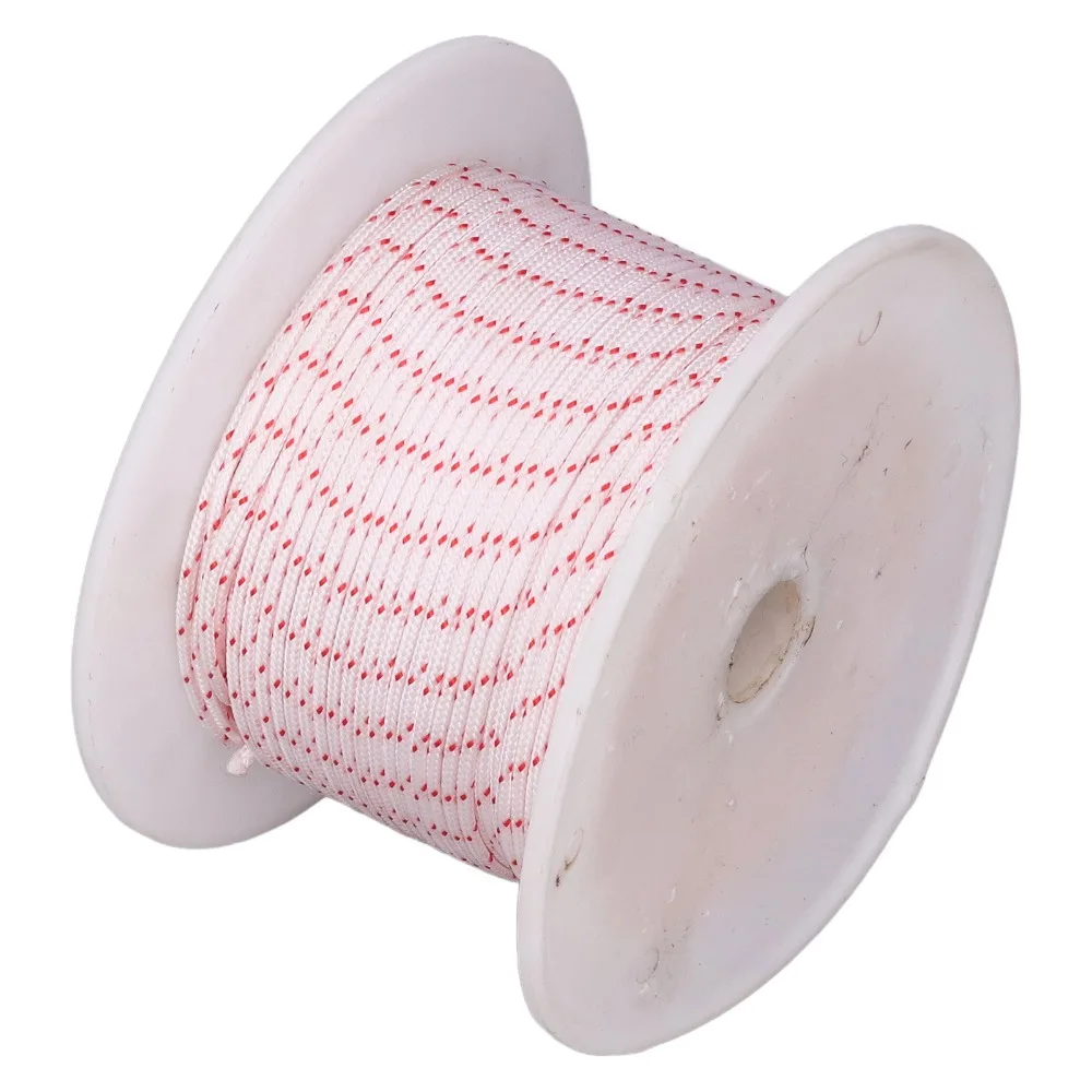 White Red Universal Recoil Starter Rope White and Red Nylon Pull Starter Cord Compact String Nylon Cutter Rope