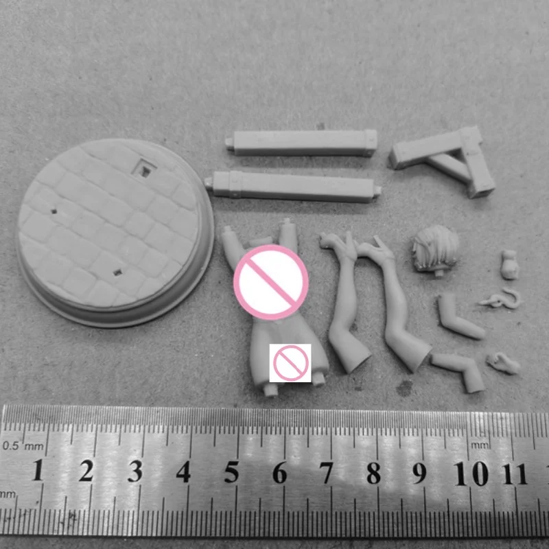 Figura in resina Scala 1/24 75mm The Kidnapped Girl Kit modello di assemblaggio fai da te Smontato Diorama Non verniciato Figurine Giocattoli per hobby