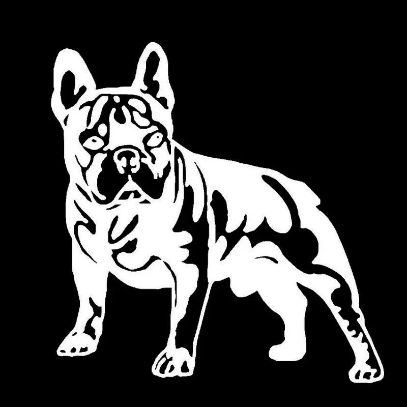 BULLDOG DOG  Lovely Vinyl Car Sticker Decals Black/Silver 12.6CM*12.7CM