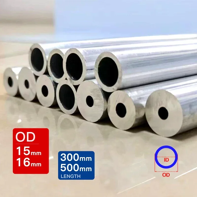 3pcs aluminum pipe outer diameter 15 16mm length300 500mm Hollow straight round aluminuim tube piping 6063 Thick walled Big