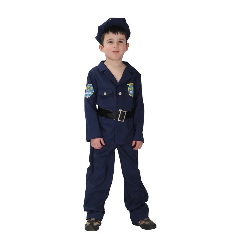 

Costume Carnival Party Boy Girl Policeman Clothes Set New York Police Constabulary 3-9years children Police Costume 2021 GifTS