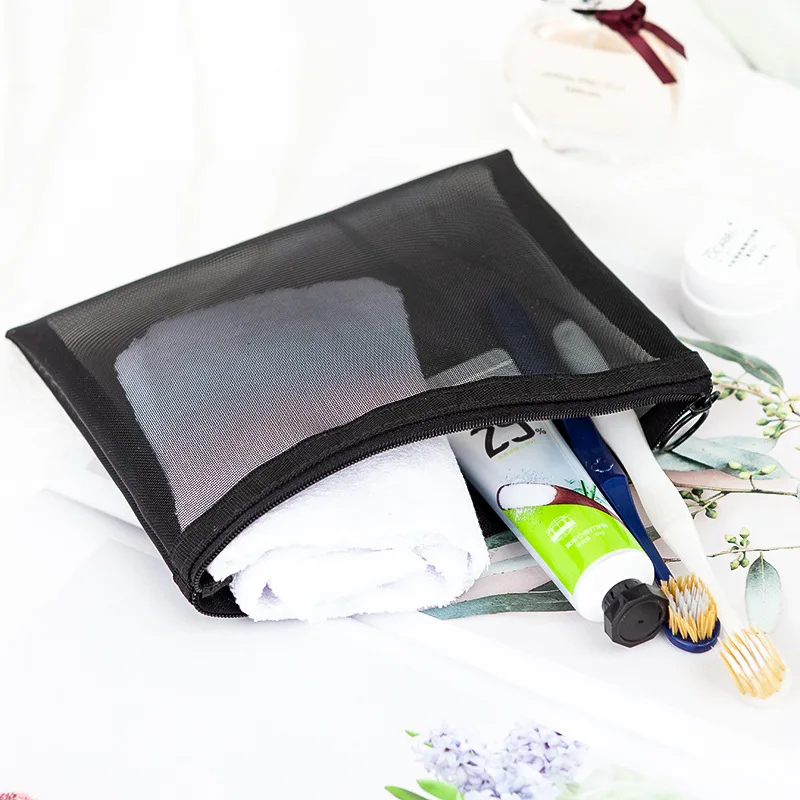 Toiletry Bag Organizer Travel Pouch Shower Handbags Toiletries Makeup Storage Stationery Holder Blac