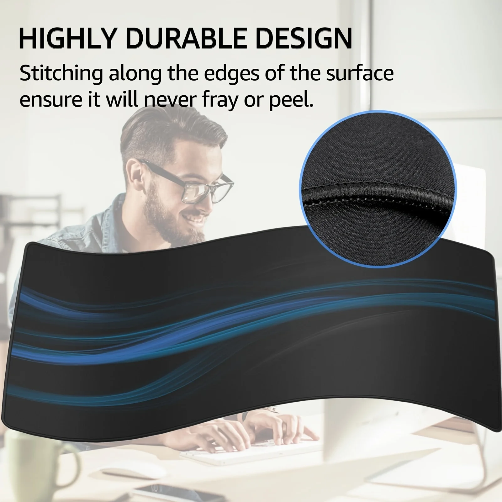 1PC Large Mouse Pads For Desk, Gaming Mouse Pad, Mouse Pad with Stitched Edges and Non-Slip Rubber Base, Extended Mouse Pad