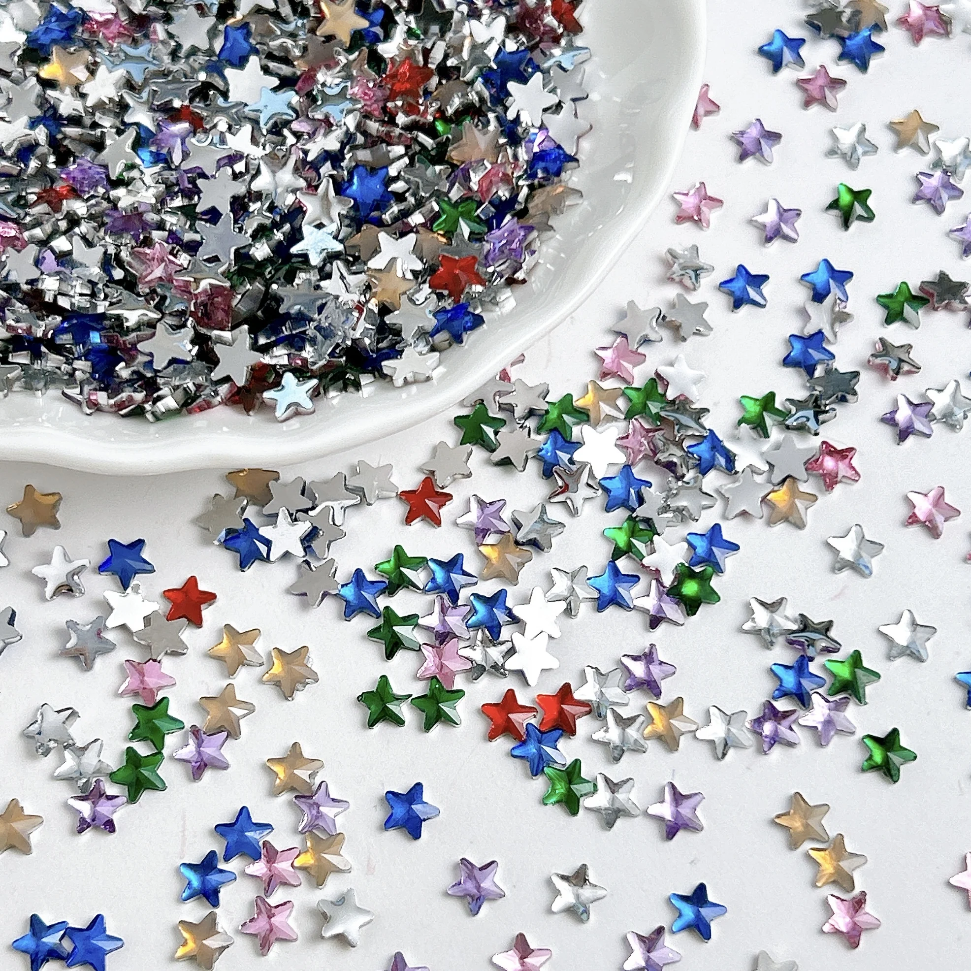 60PCS Minimalistische Mini Bunte Pentagramm Harz Nagel Charms 3D Kreative Transluzente Stern Nail art Dekorationen DIY Maniküre Handwerk