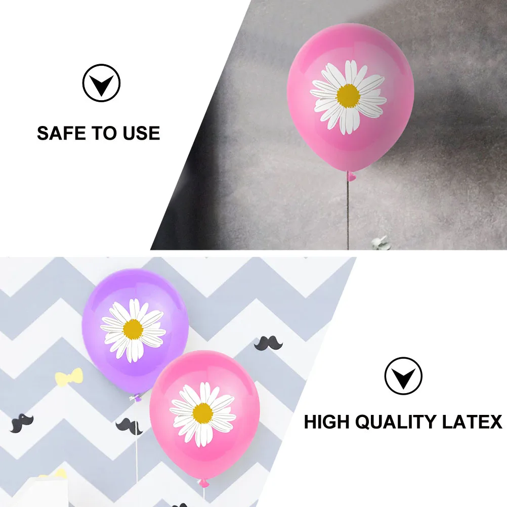 

62pcs Balloon Daisy Pattern Birthday Festival Balloon Bright Decor Supplies Festival Child Birthday