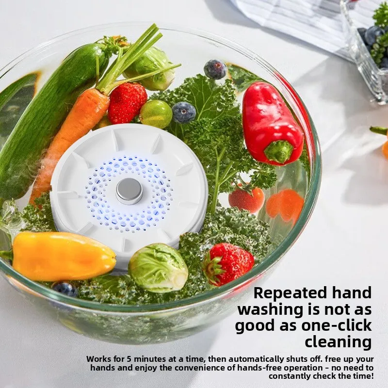 Wireless fruit and vegetable cleaning purifier, ingredient cleaning machine, sterilization and removal of pesticide residues