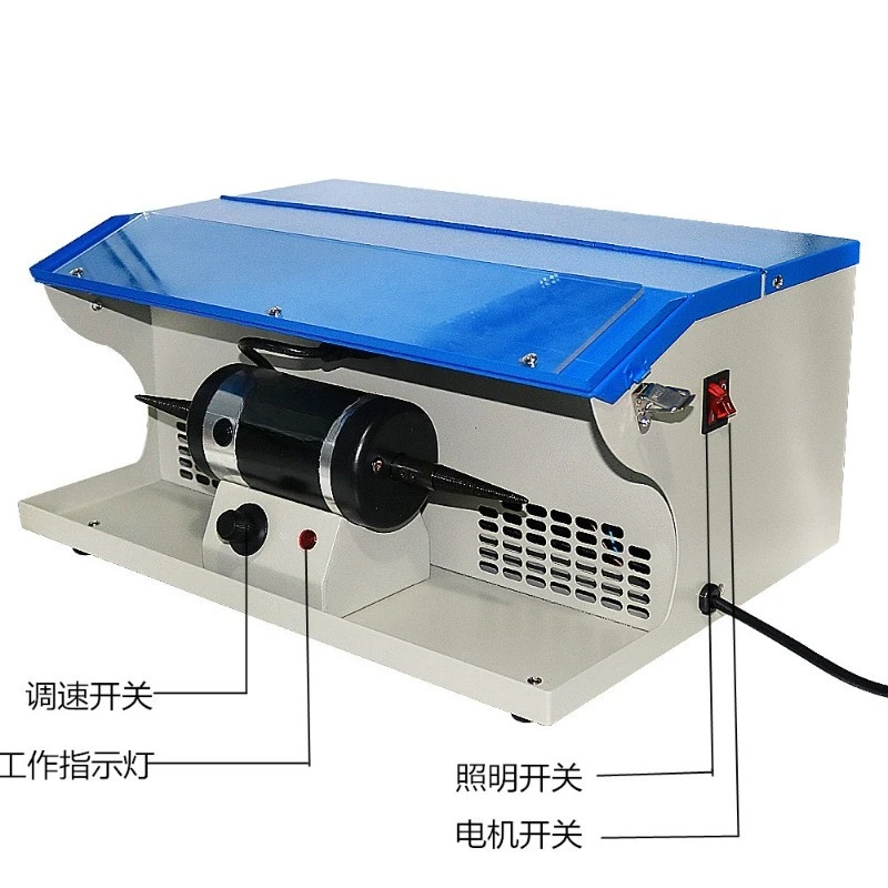 DM-5 Vacuum Polishing Machine Desktop Double Head Cloth Turbine With Lamp Tube Speed Regulating Grinder Gold and Silver Jewelry