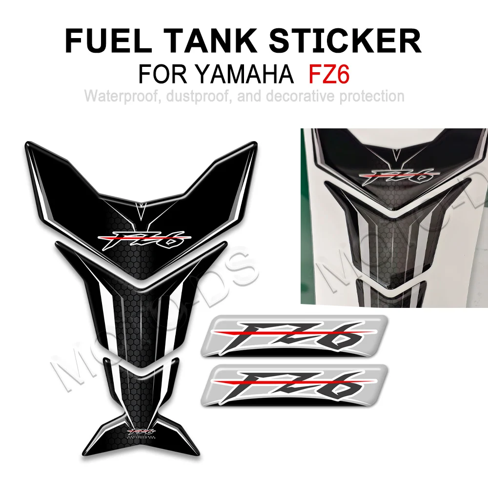 Tank Pad Protector 3D Sticker Decals Gas Fuel Oil Kit Knee For YAMAHA FZ 6 FZ6 fz6  Accessories Fairing Fender
