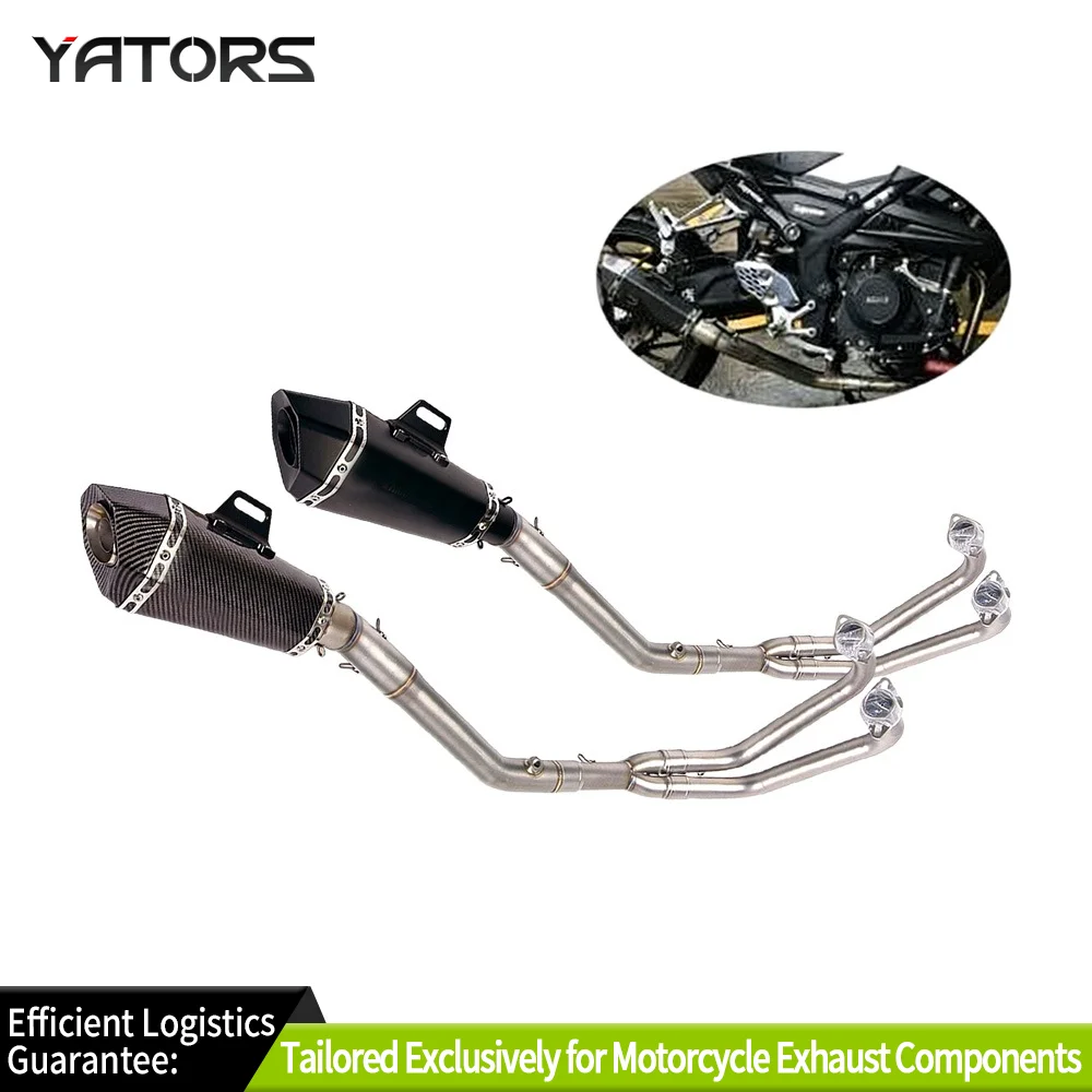 

Exhaust Systems For Yamaha MT-03 YZF R3 2015-2022 Full System Exhaust Tips Black Front Link Pipe Exhausts Pipes