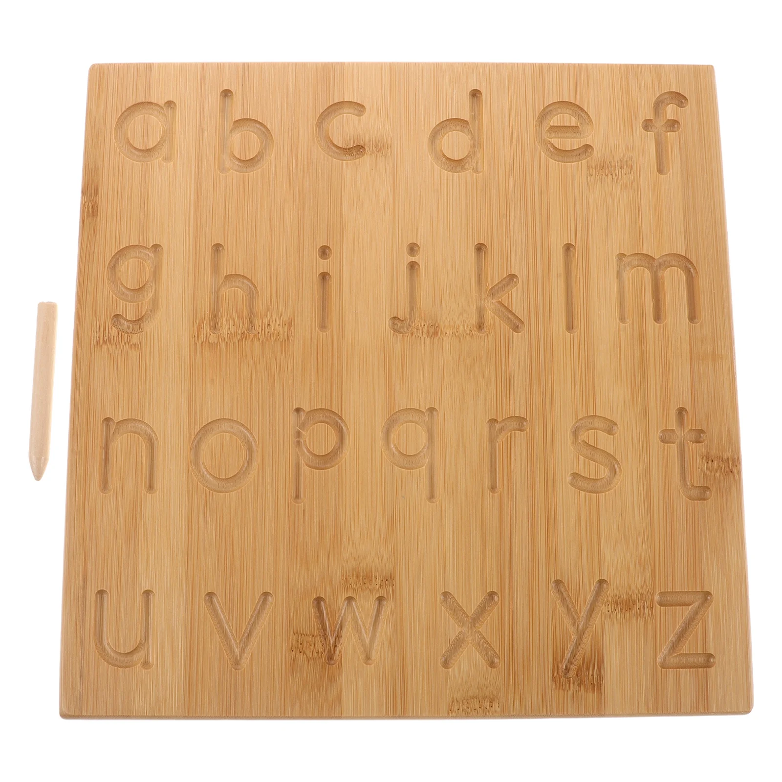 

Reusable Bamboo Tracing Board for Children Handwriting Improvement Tool Double-Sided Grooved Surface Letter Recognition Activity