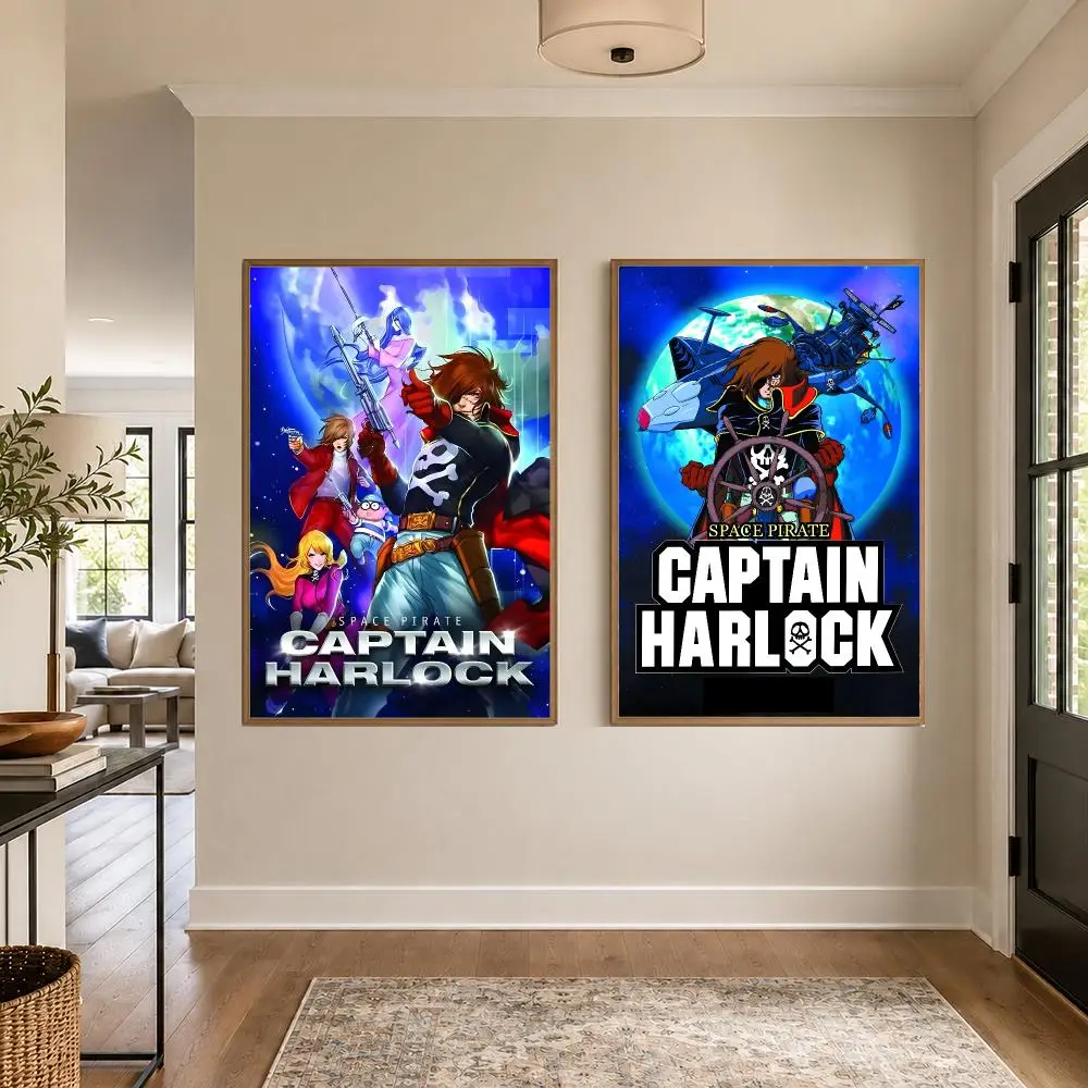 Pirate Captain Harlock Poster Graphic Wall Art Poster HD Waterproof PP Paper Print for Bedroom Living Room Office Decor Gift
