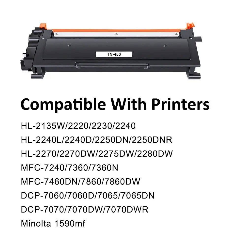 TN450 TN420 Toner High Yield Black For Brother HL-2270DW 2240 MFC-7860DW Printer