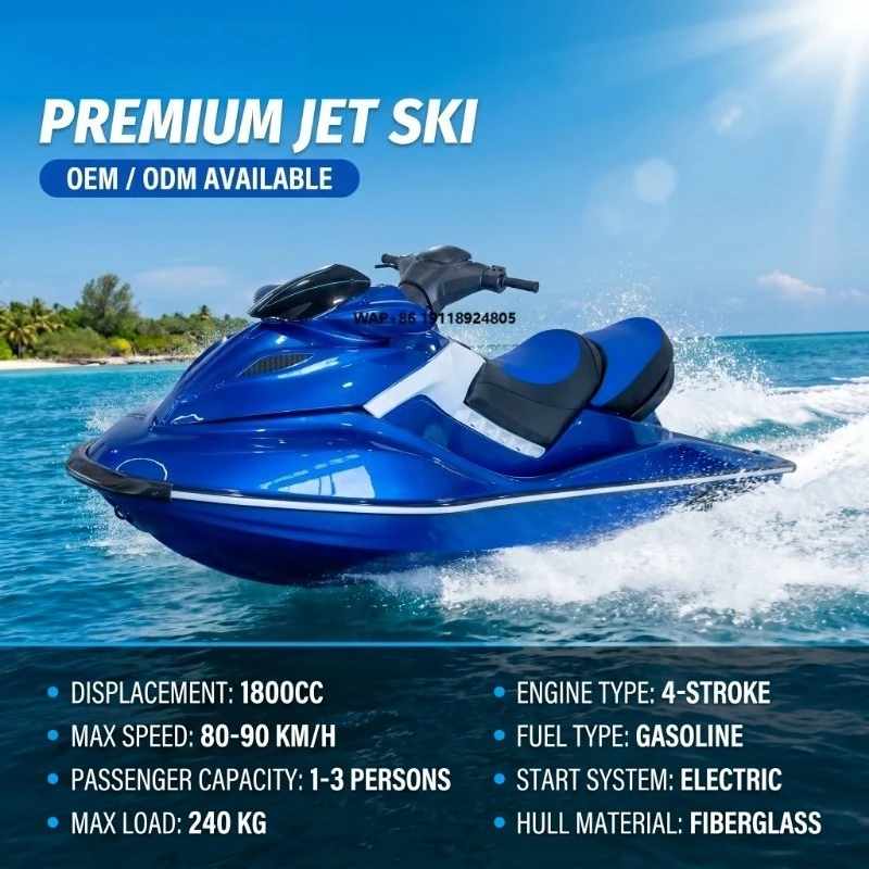 1000CC Fiberglass 4 Stroke Water-cooled Speed Motorboat for Outdoor Leisure Sport Cruising & Sightseeing up to 50km/h