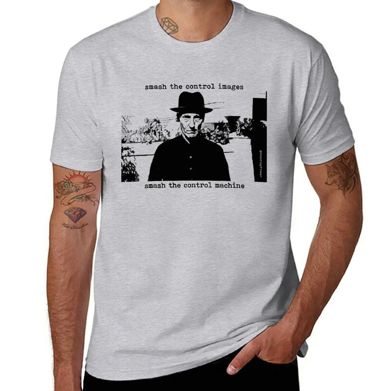 New Smash the Control Images ~ William Burroughs T-Shirt vintage clothes anime clothes designer t shirt men