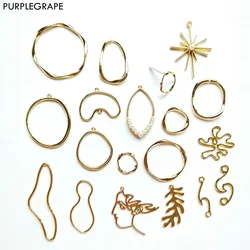 PURPLEGRAPE-colgante de aleación Irregular geométrico minimalista, pendientes hechos A mano, accesorios para collar, joyería, paquete de 6 o 4