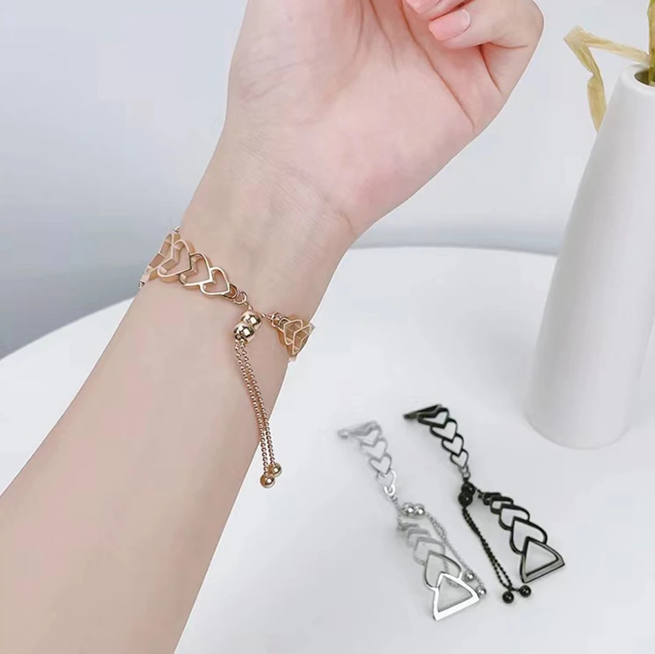 สําหรับ Samsung Galaxy Watch 3 46 มม.42 มม.Active 2 40 44 เกียร์ S3 20 มม.22 มม.สแตนเลส INS Hollow สร้อยข้อมือหัวใจ