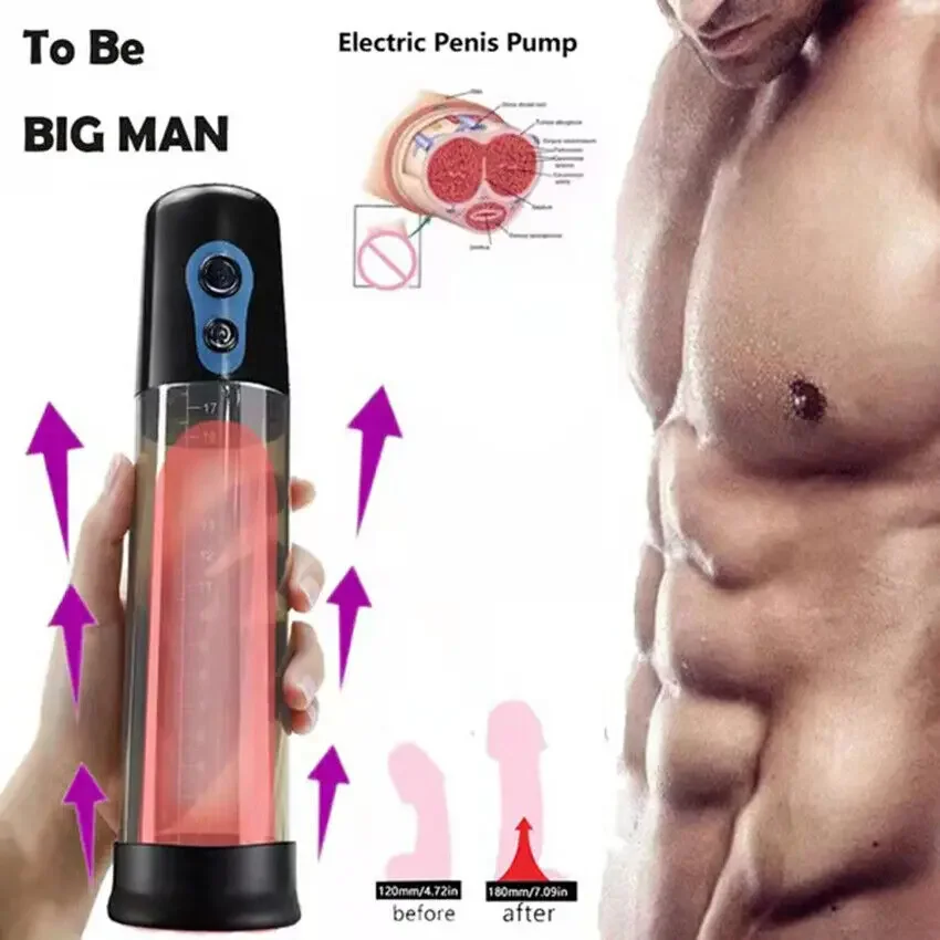 Powerful Electric Penis Vacuum Pump Dick Enlargement Extender Male Masturbator Pump Penile Exercise  Device Pussy Pumps Sex Toy