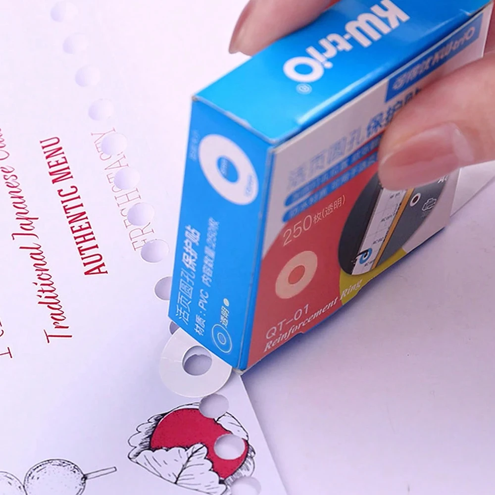 250Pcs Self Adhesive Hole Punch Protector Reinforcement Stickers Loose Leaf Paper Reinforcement Ring Labels for Office School