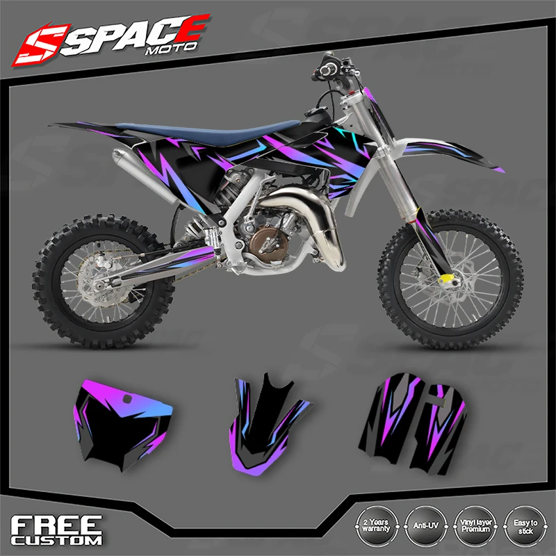 

SPACE Full Set Motorcycle Graphics Background Decal for Husqvarna TC65 2016-2023 Stickers Kits Number Name Custom