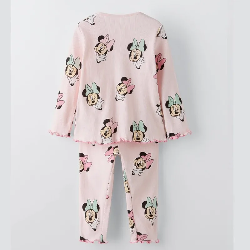 Boys And Girls Full Print Base Shirt Pants Cute Underwear Two Piece Set Spring Autumn Outfits Cartoon Long Sleeve Home Clothes