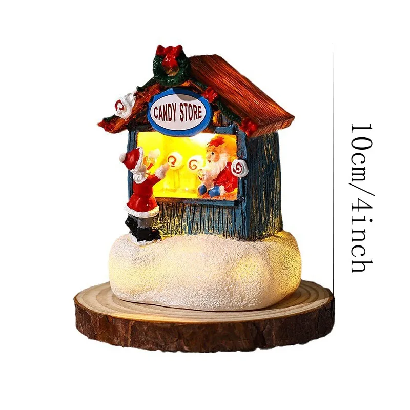 Regalo di natale decorazione della casa resina LED Micro-paesaggio babbo natale casa ornamento artigianale più nuovo natale decorazione del Desktop