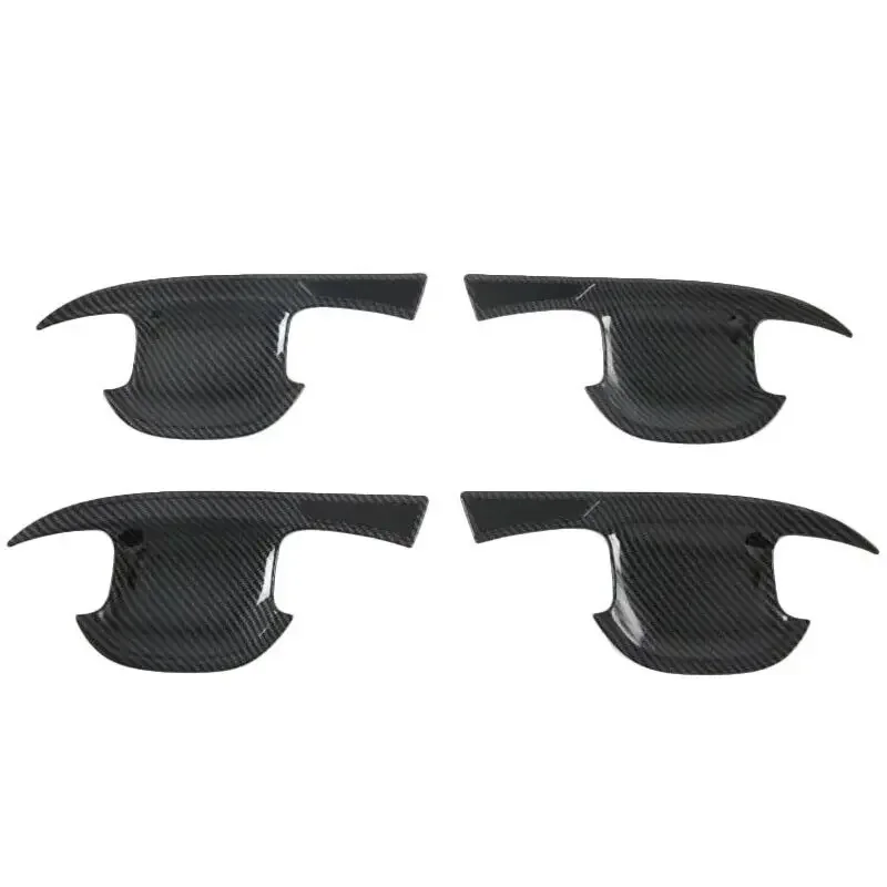 Para Kia Sorento MQ4 2020 2021 2022 2023 manija de puerta Exterior de fibra de carbono de coche moldura de cuenco cubierta embellecedora pegatina accesorios de decoración