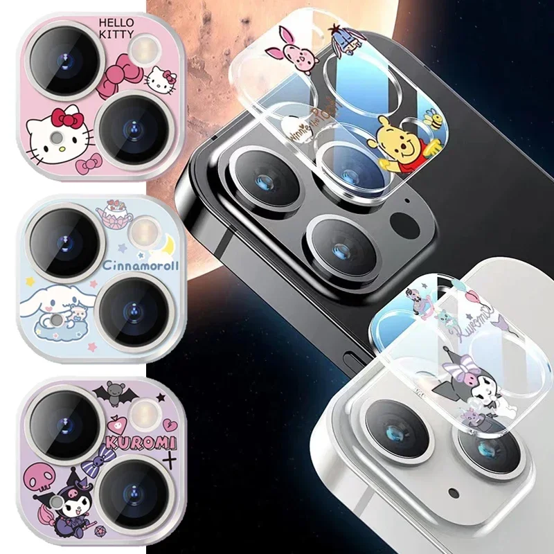 Sanrio Hello Kitty Mobile Phone Lens Stickers for IPhone 14 Pro 13 12 11 Pro Max Cartoon Mini Back Cover Camera Lens Protector