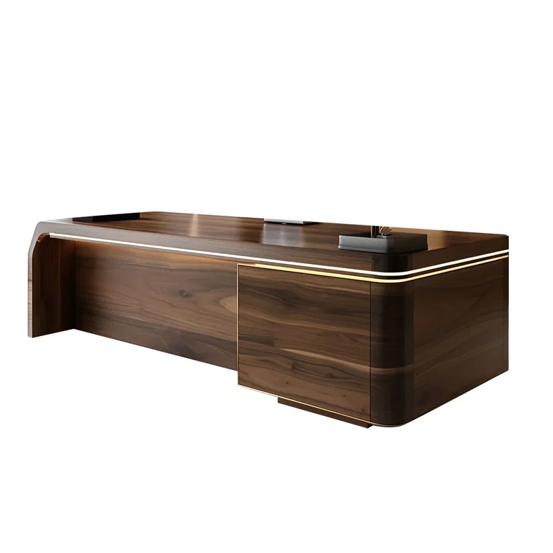 مكتب تنفيذي من الخشب البني، أدراج فاخرة رخيصة وحديثة، مكتب تنفيذي، أثاث مساحات صغيرة للدراسة رخيصة الثمن