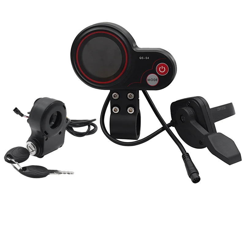 

A03E-QS-S4 36V-60V Thumb Throttle LCD Display Kit+Ignition Lock Key For Zero 8 9 10 8X 10X Electric Scooter 6PIN Display Parts