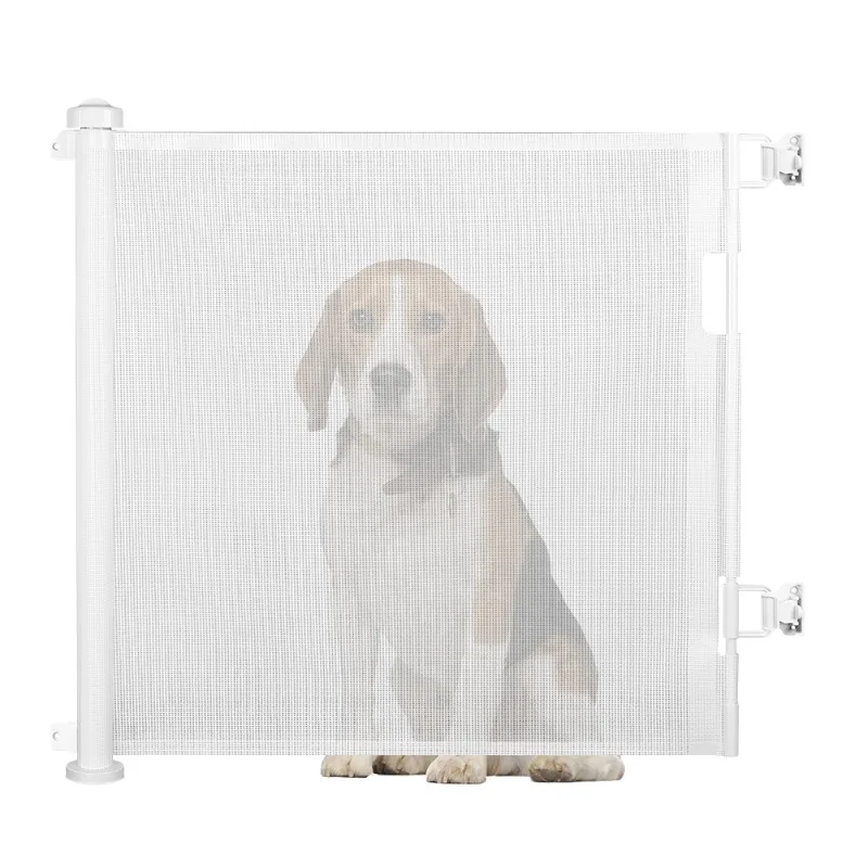 

New Design Doorway Stair Mesh Pets Gate Pet Dog Retractable Gate Anti-bite Pets Mesh Fence